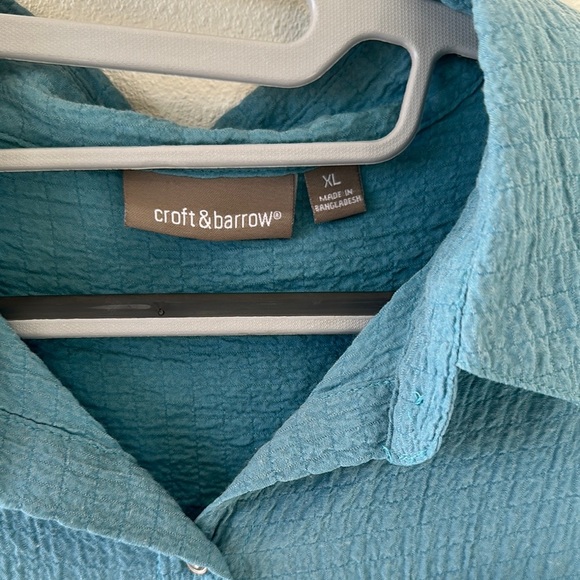 Croft & Barrow Women  Blue Button Down‎ Shirt Size XL - Picture 3 of 10